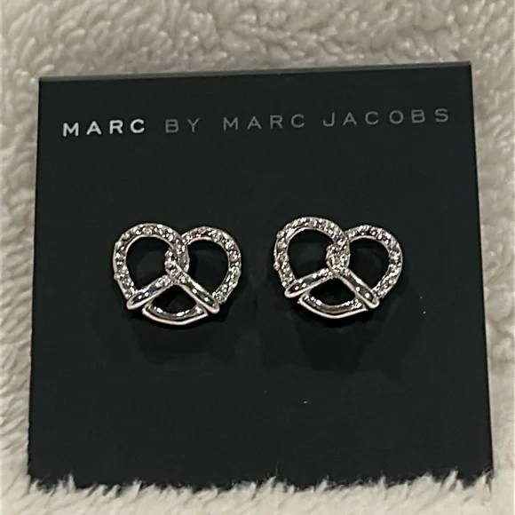 Marc by Marc Jacobs Silvertone Pretzel Twist Stud Earrings - Picture 2 of 4
